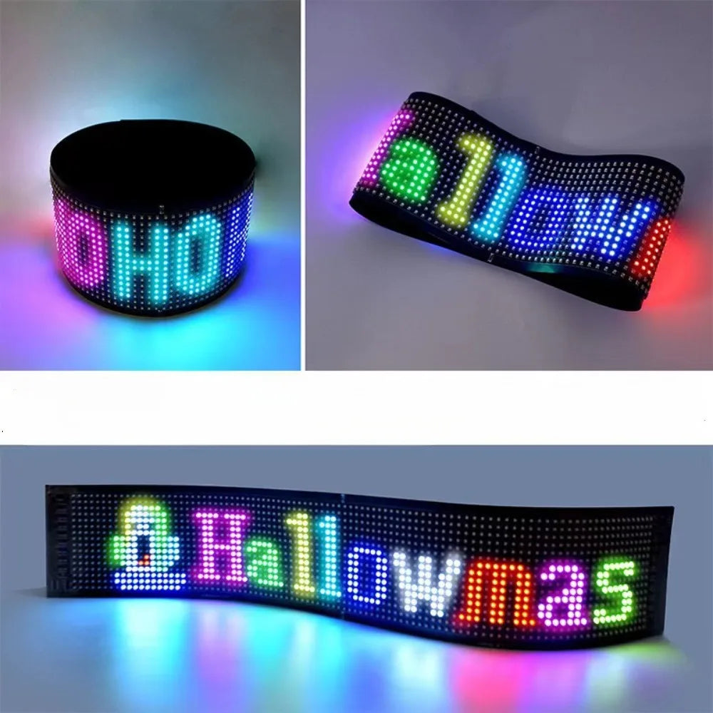 1/2pcs RGB LED Matrix Pixel Panel USB 5V Flexible Car Evil Eye Sign App Programmable Addressable Graffiti Scrolling Logo Light Oasis Select