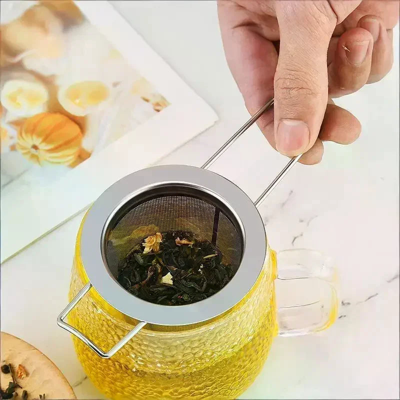 Reusable Stainless Steel Mesh Tea Strainer with Lid for Loose Tea Leaves And Spices Compatible with Teapots And Mugs Oasis Select