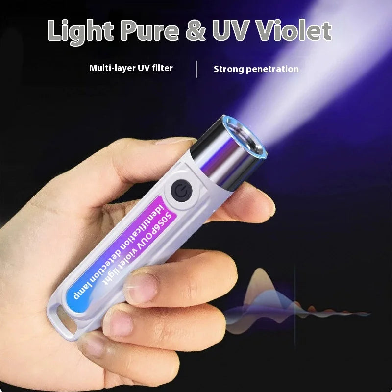 365/395nm UV Flashlight Rechargeable Mini Violet Torch Portable Ultraviolet Cat Tinea Money Ore Marker Inspection Flashlights Oasis Select