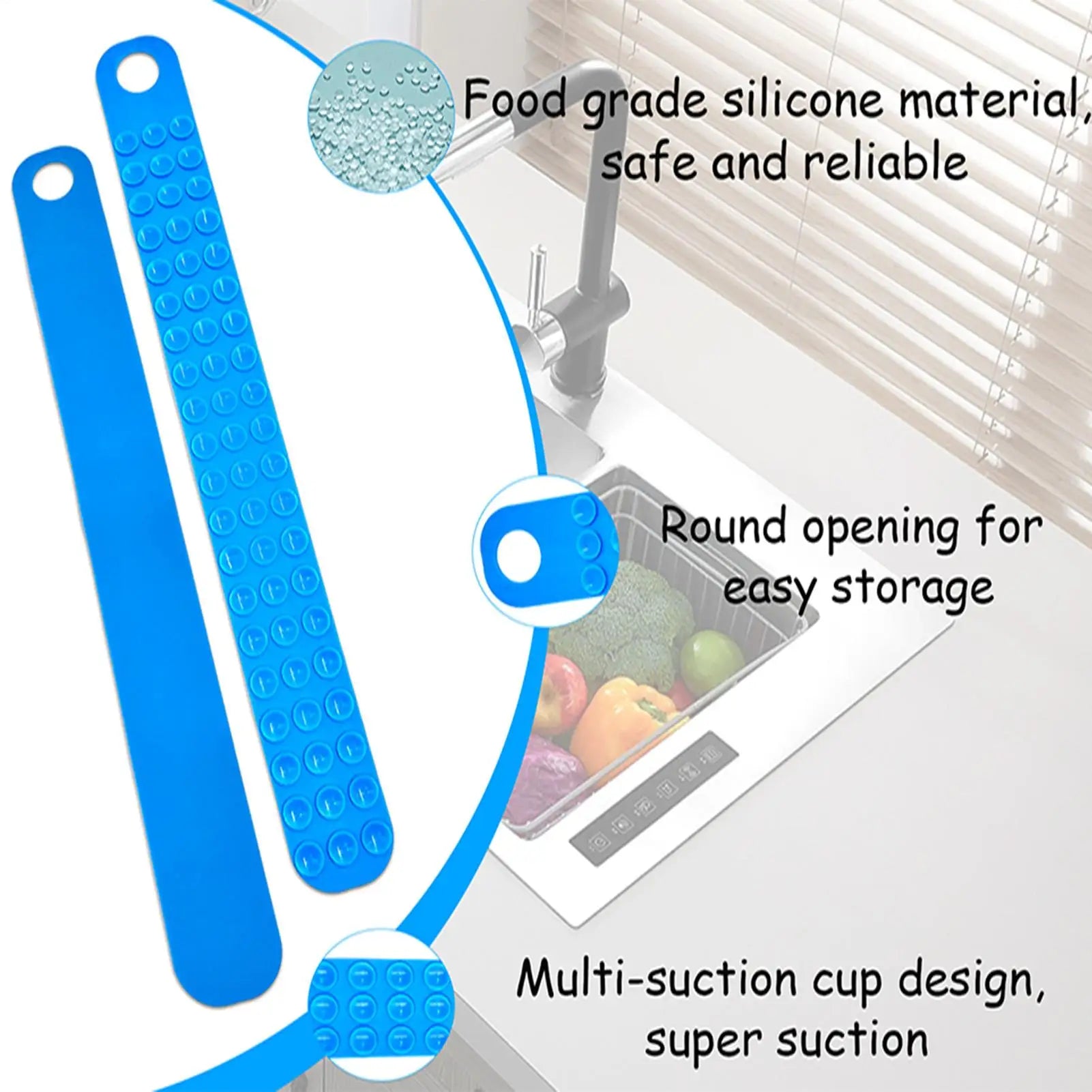 Silicone Sink Thawing Belt with Suction Cups 1PC Defrosting Stripes Rapid Thaw Defrosting Belt Multifunctional Quick Thaw Belt Oasis Select