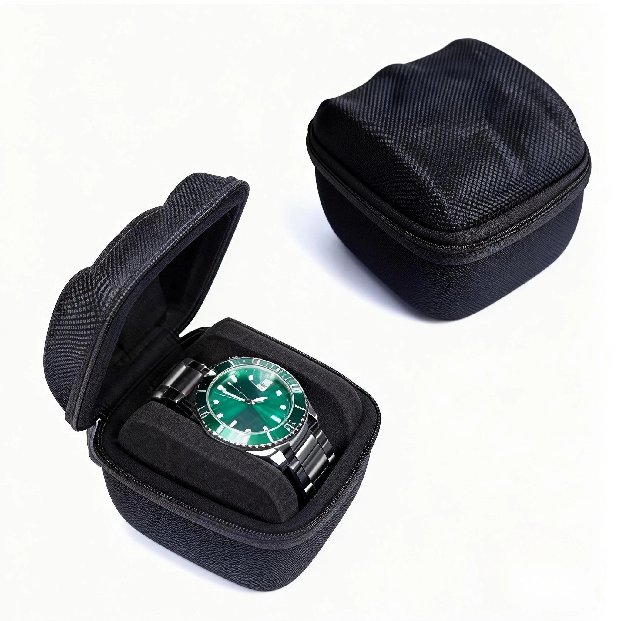 Watch Storage Box with Shockproof Foam, Portable Jewelry Organizer Case for Travel, Single Watch Holder for Men,Elegant Gift Box Oasis Select
