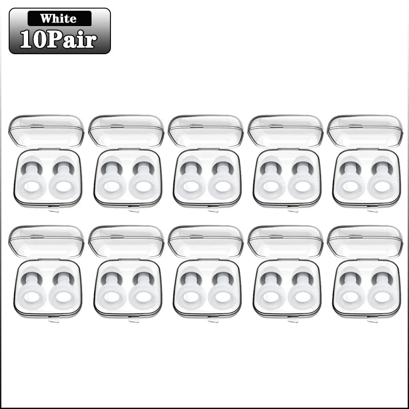 20Pairs Soundproof Silicone Sleep Anti-sound Earplugs Sleep Sleep Special Anti-noise Learning Ear Plugs Noise Cancelling Earplug Oasis Select White-10Pairs