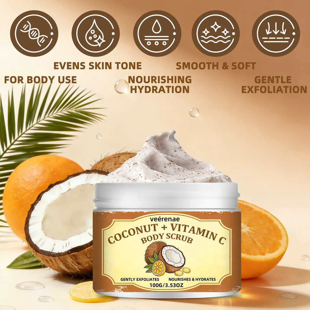 veérenae Coconut Vitamin C Body Scrub – All Skin Types