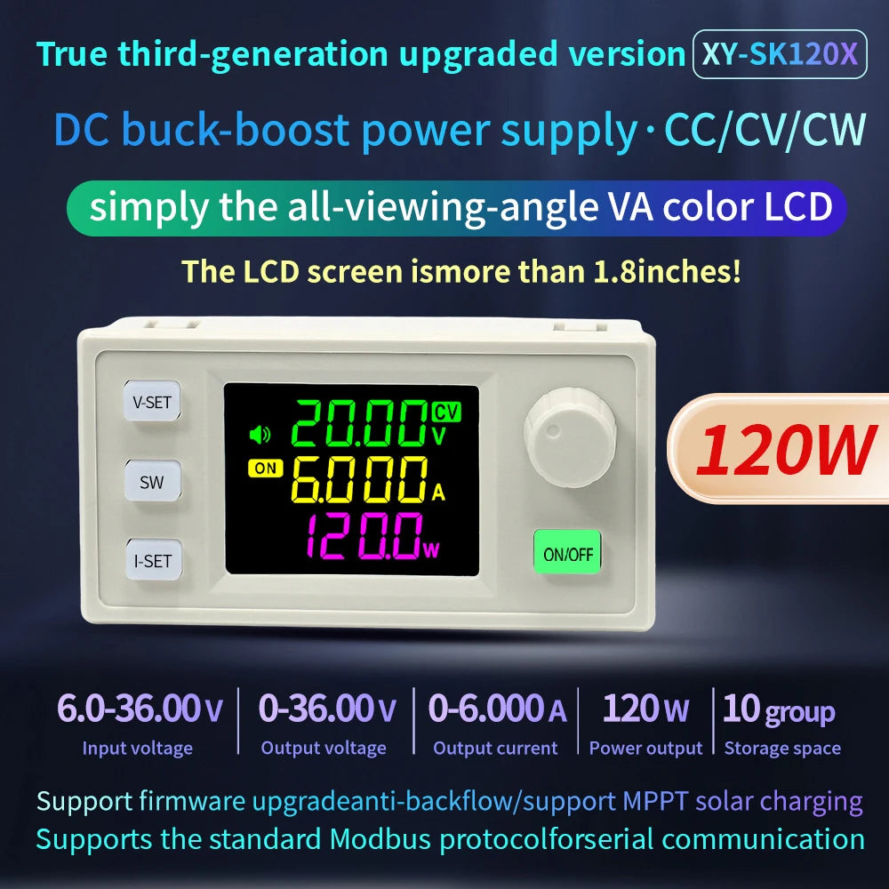 SK120X CNC DC Regulated Power Supply DC-DC Step Up/Down Bench 6-36V to 0-36V 120W USB Stabilized Voltage Boost Buck Converter Oasis Select