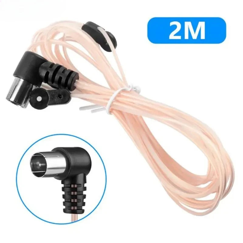 2m/6.6ft 520-1710MHZ FM Radio Antenna 75 Ohm F Type Male Plug For Car Radio Stereo Signal Receiver Aerial Accessories Oasis Select as pic
