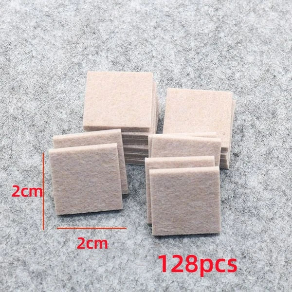 18-128pcs Chair Table Leg Felt Pads Floor Scratch Protector Self Adhesive Mute Non-slip Feet Mat for Furniture DIY Accessories Oasis Select square 2cm 128pcs 1