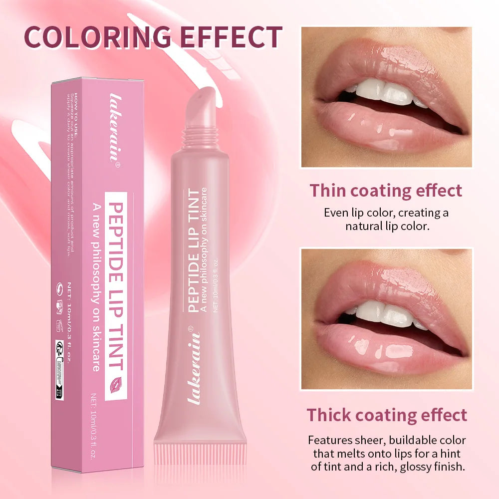 Lakerain Peptide Lip Tint Gloss – Hydrating Mirror Shine, 8 Colors