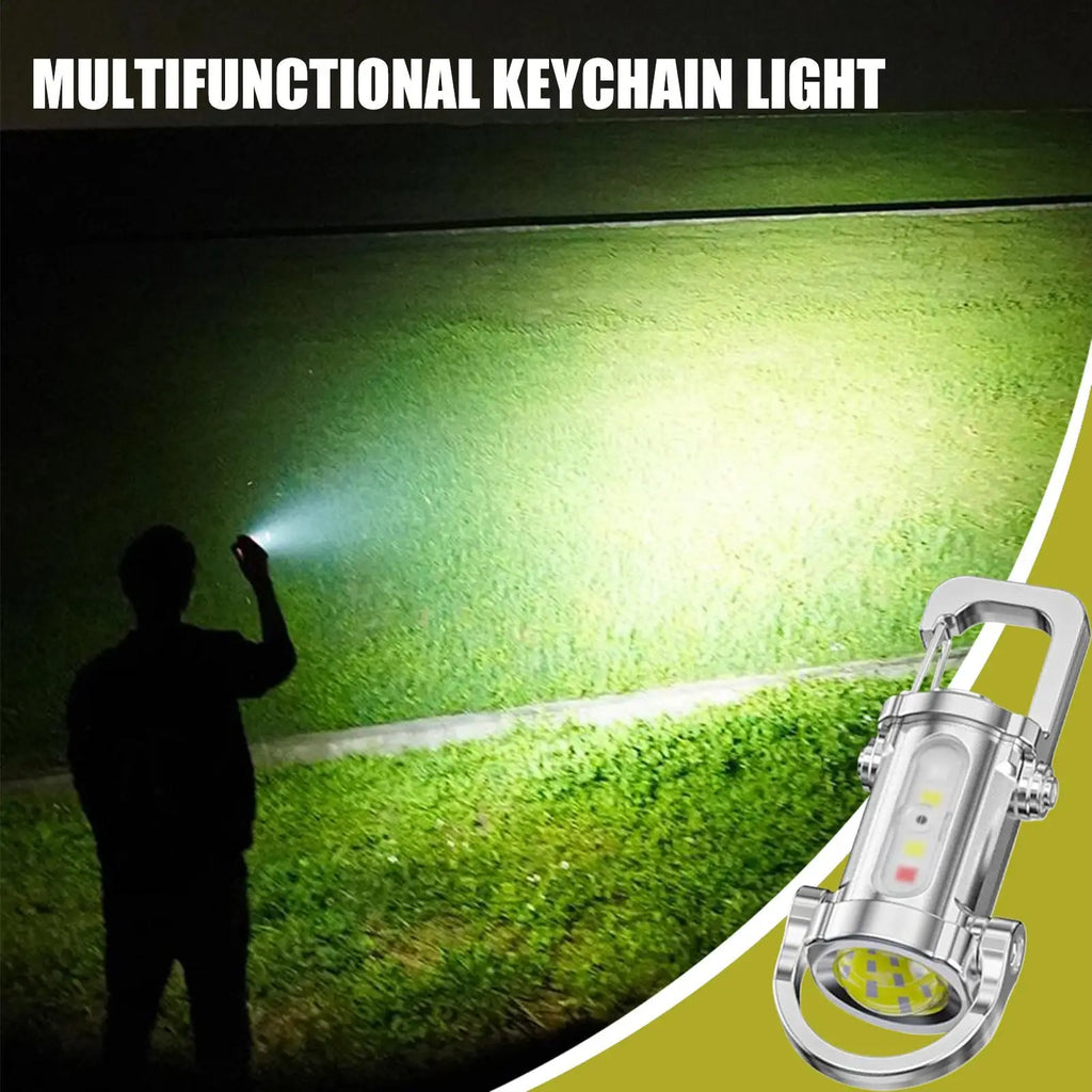 Keychain Flashlight Small Keychain Flashlight USB Charging All-Weather Bright Survival Equipment Waterproof for Friends Men Oasis Select