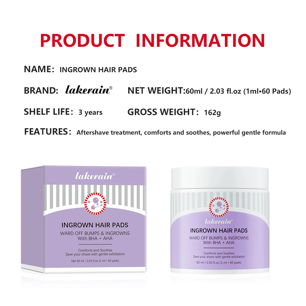 Ingrown Hair Exfoliating Pads – Aftershave Treatment | 60 Pads Aftershave Treatment Pads Oasis Select