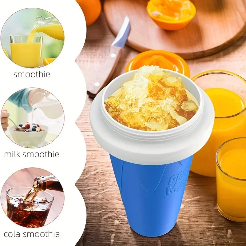 2pcs Quick-Frozen Slushy Maker Cup Large Capacity Slushy Cup for Homemade Smoothies Juice Ice Cream Summer Squeeze Beker Kitchen Oasis Select 2pcs Random color