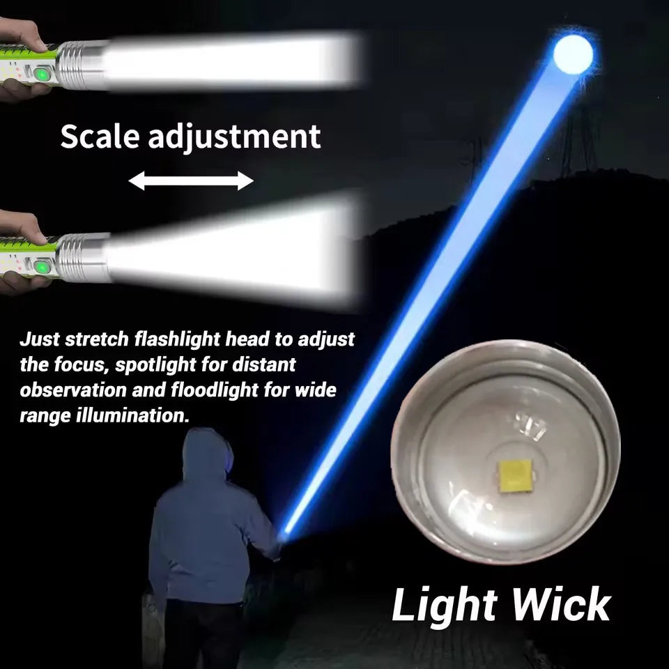 ESMARTER 30W Zoomable LED Flashlight | Type-C & UV | 1500m Beam