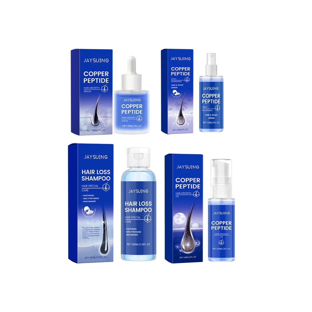 Copper Peptide Hair Growth Set – Shampoo, Serum, Spray & Oil Hair Growth Care Set Oasis Select
