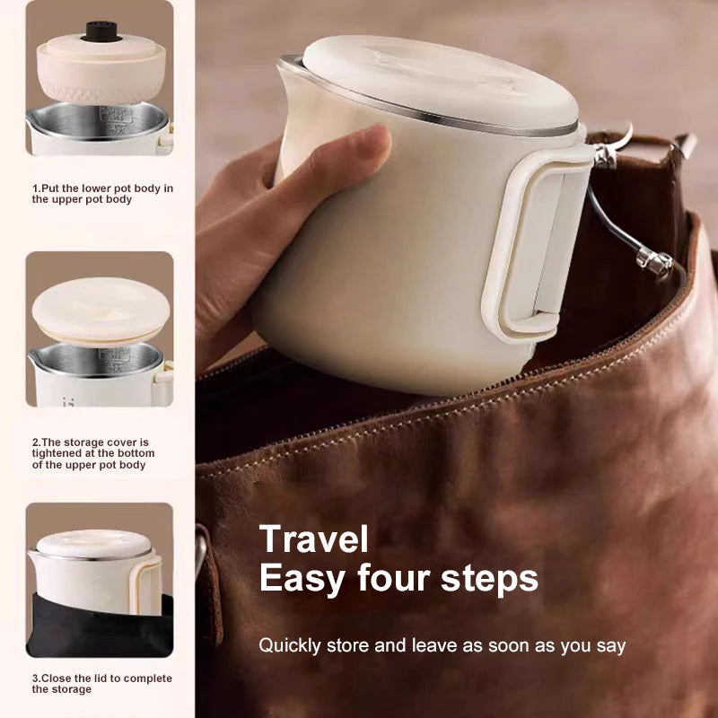 Folding kettle travel portable kettle 304 stainless steel electric kettle double-layer anti-scalding Oasis Select