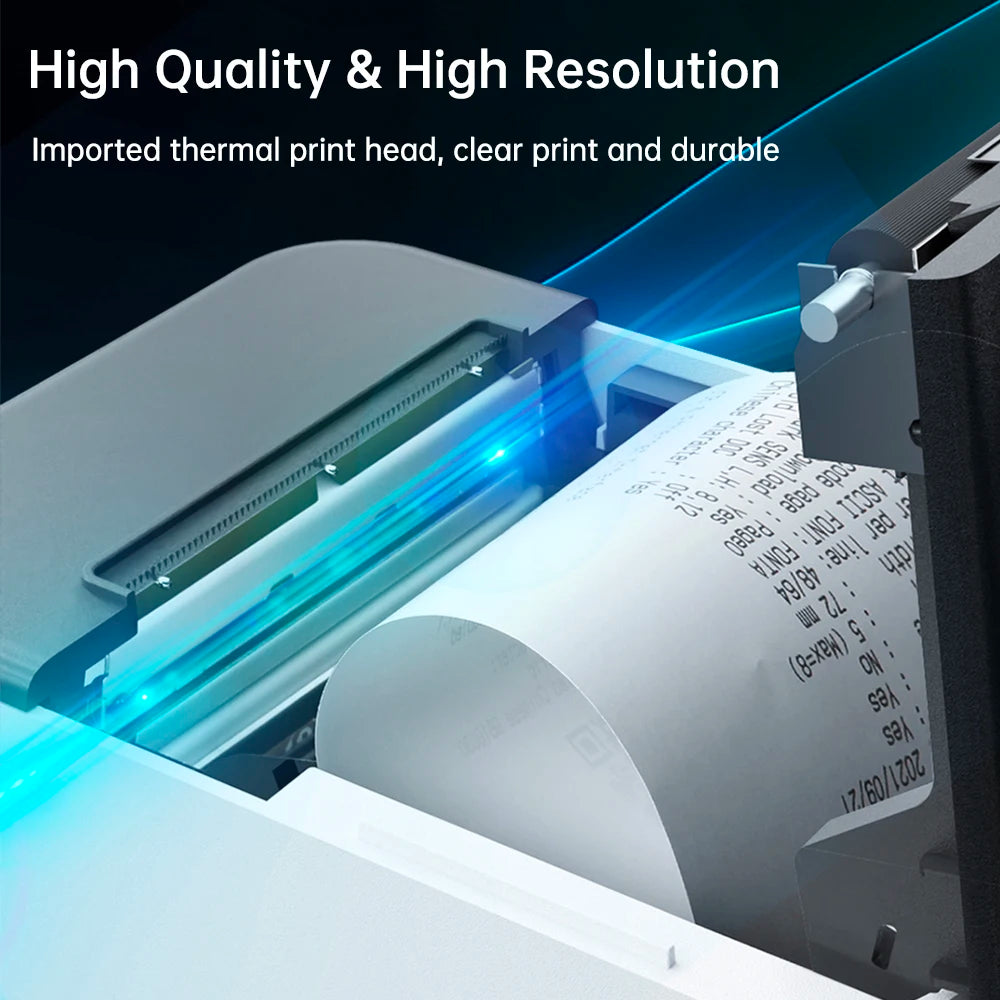 80mm Receipt Printer ESC/POS Thermal Printer Desktop Direct Print USB+LAN Connection High Efficiency with Auto Cutter LargePaper Oasis Select