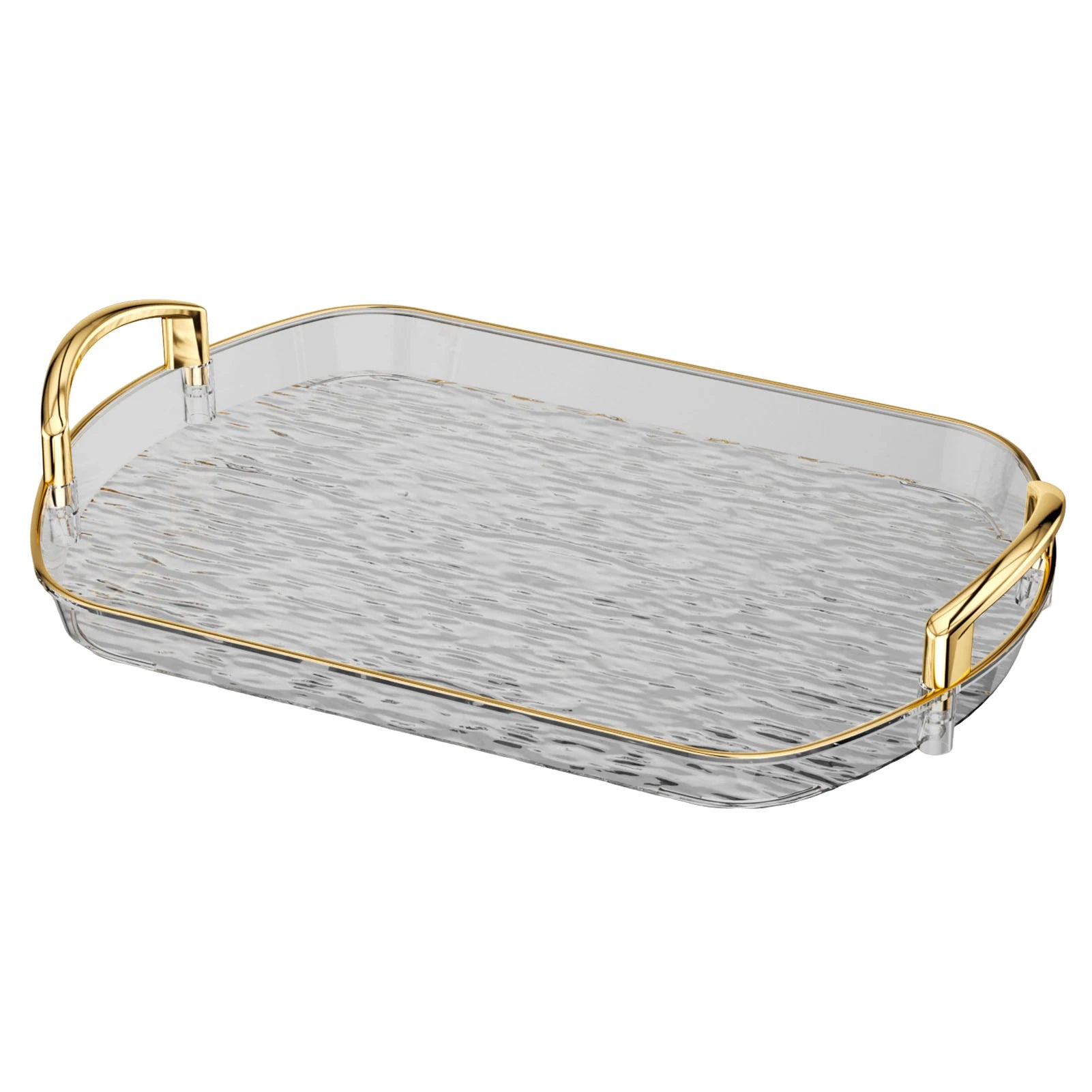 Clear Plastic Serving Tray with Dual Handles | Large Food Platter