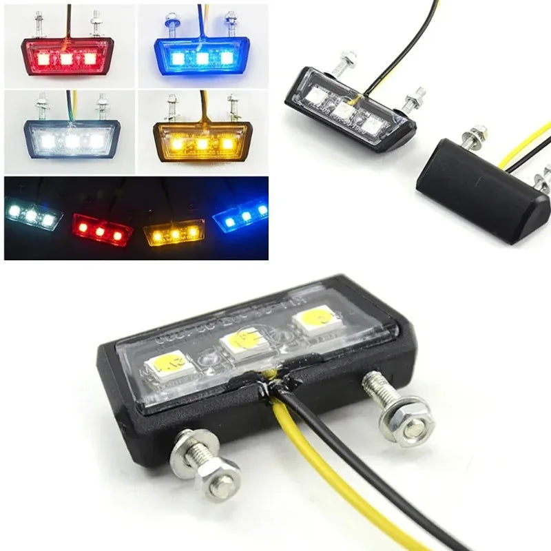 Waterproof 12V Universal Motorcycle License Plate LED Light Motorcycle License Light Rear Tail Lamp Indicators Motorbike Parts Oasis Select