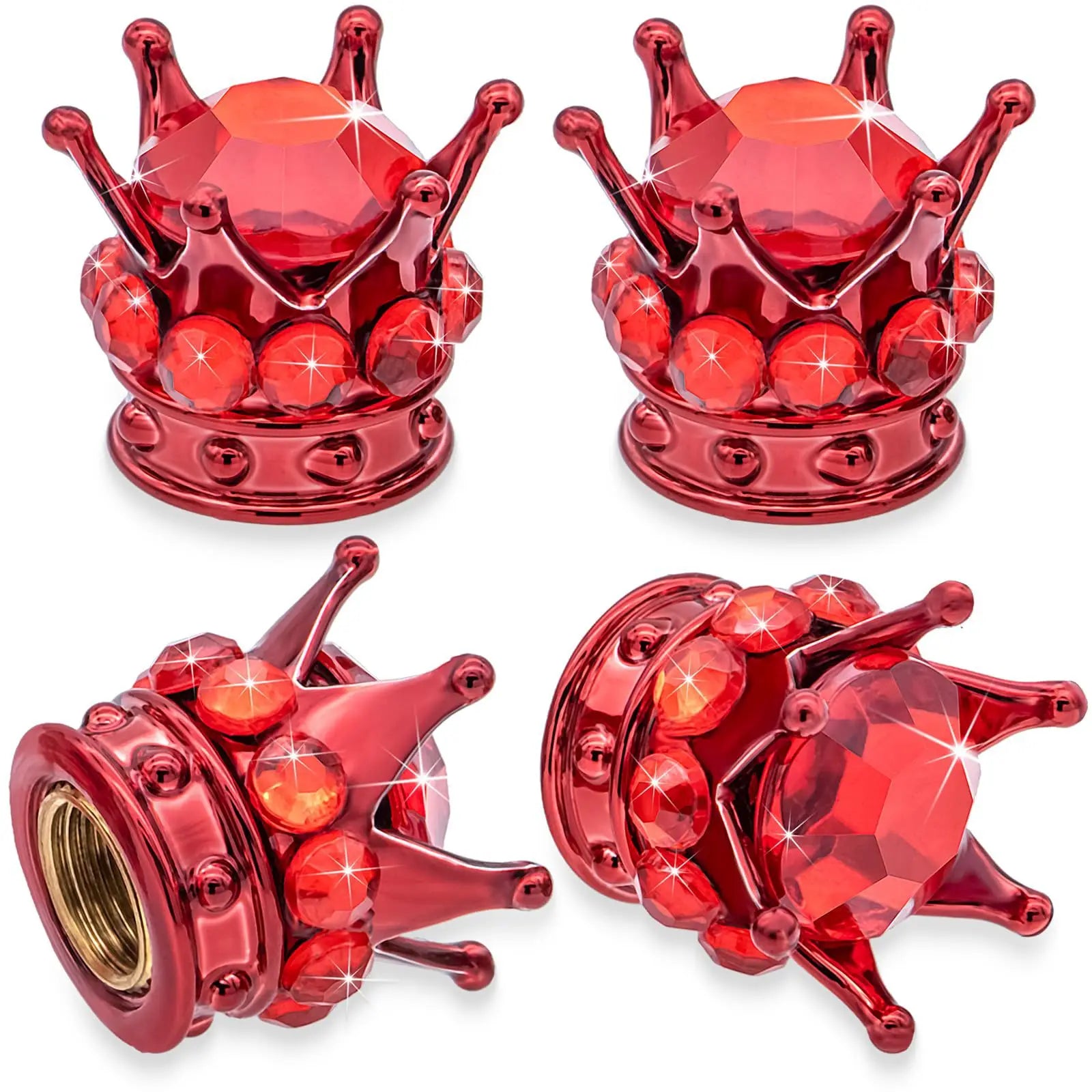 Car tire modification accessories Crown valve cap Diamond valve core cap Inlaid diamond valve cap Car supplies Oasis Select