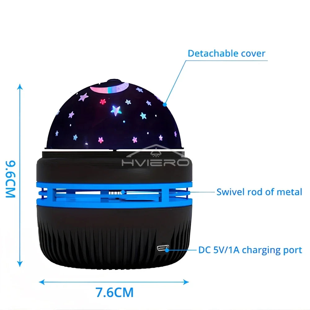Galaxy Night Light Projector – Rotating Starry Sky USB LED