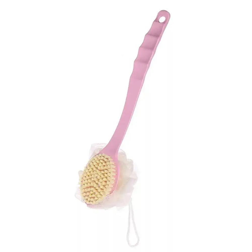 Long Handle Two Sided Shower Body Brush Tied Bath Flower Bathroom Wash Body Silicone Back ExfoliatingBrush Brush Bathing Ma G2K9 Oasis Select