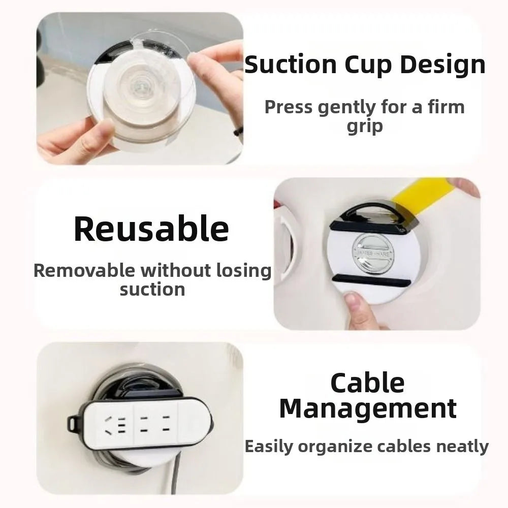 Suction Cup Wall Socket Holder – No-Drill Power Strip Stand