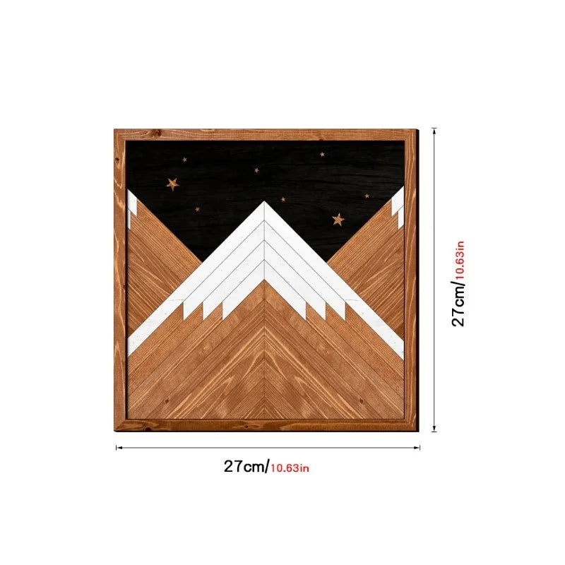 Wall Stickers Wooden Frame Paintings Nordic Style Geometric Patterns Living Room Bedroom Study Decoration Oasis Select MZ451-A