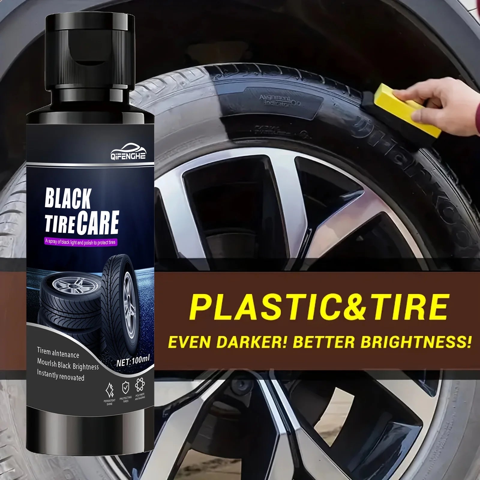 100g Car Tire Shine Wax – Gloss & Durable UV Protection