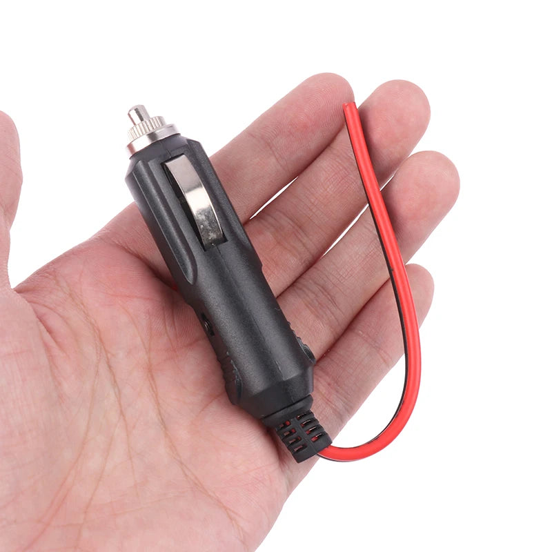 High-Quality Copper Wire 12V 24V Car Cigarette Lighter Male Socket Plug Connector with LED, 20A Auto Oasis Select