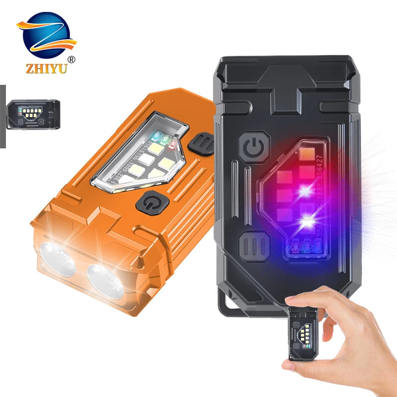 Super Bright Powerful Pocket Torch Light LED Multifunctional Linterna Magnetic COB LED EDC Mini Keychain Flashlight Rechargeable Oasis Select