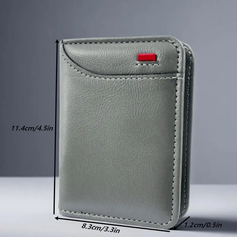 Men's Slim Bifold PU Leather Wallet – Card & Cash Holder