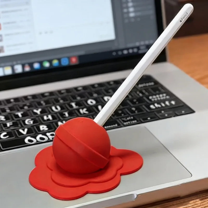 Melting Lollipop Pen Holder 3D Printed Desk Organizers for Styluses Pencils Desk Accessories Creative Pen Cap Desktop Cute Decor Oasis Select Red
