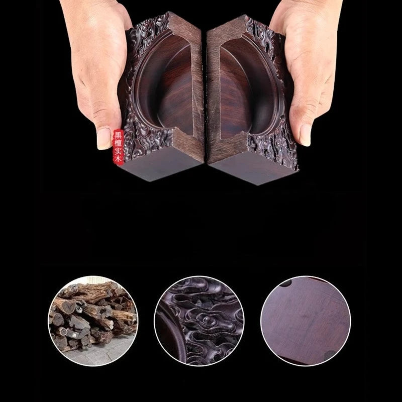 Retro Ebony Wood Incense Burner Indoor Solid Wood Aromatherapy Natural Original Wood Creative Incense Burner Oasis Select