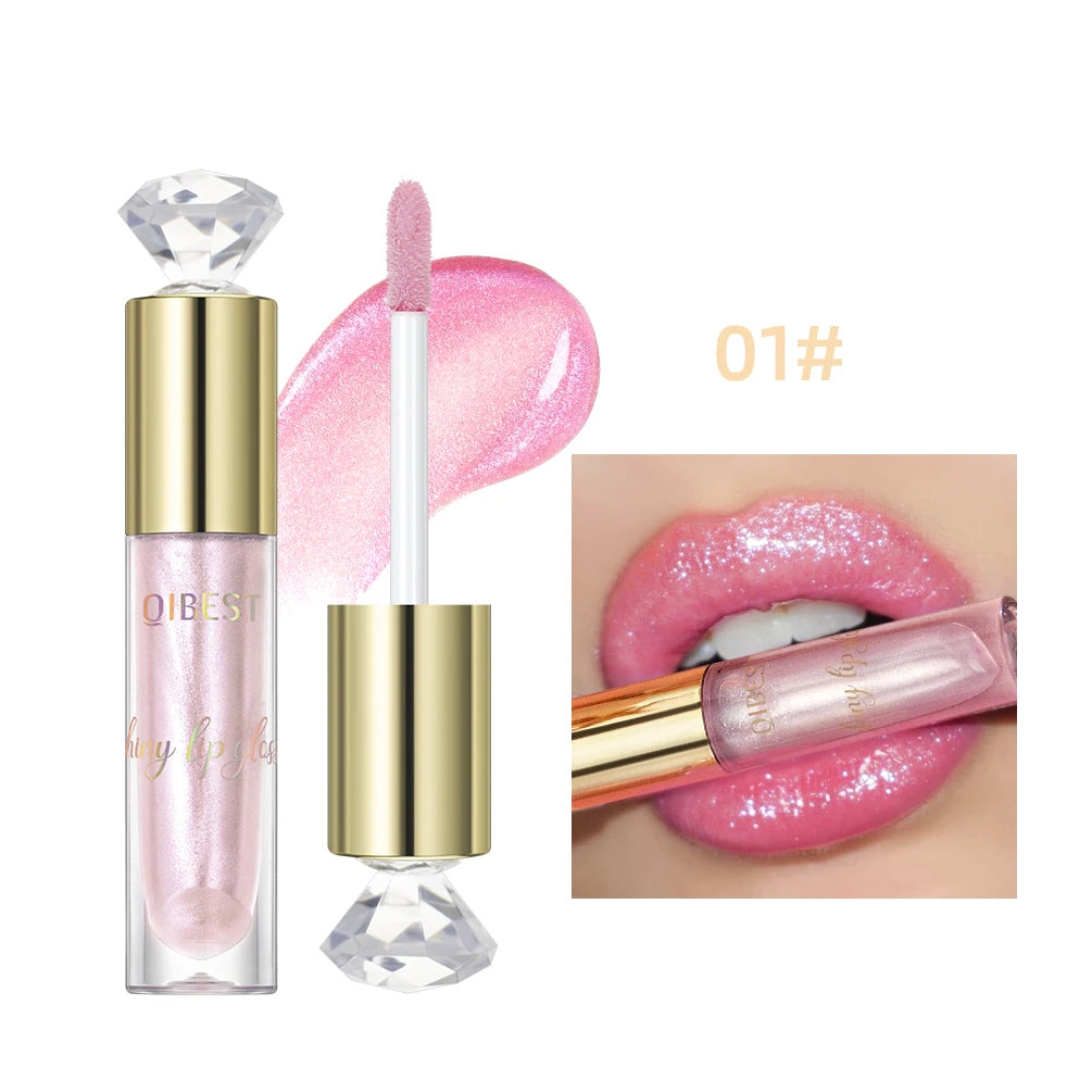 QIBEST Glitter Lip Gloss – Diamond Metallic Pearlescent Glaze