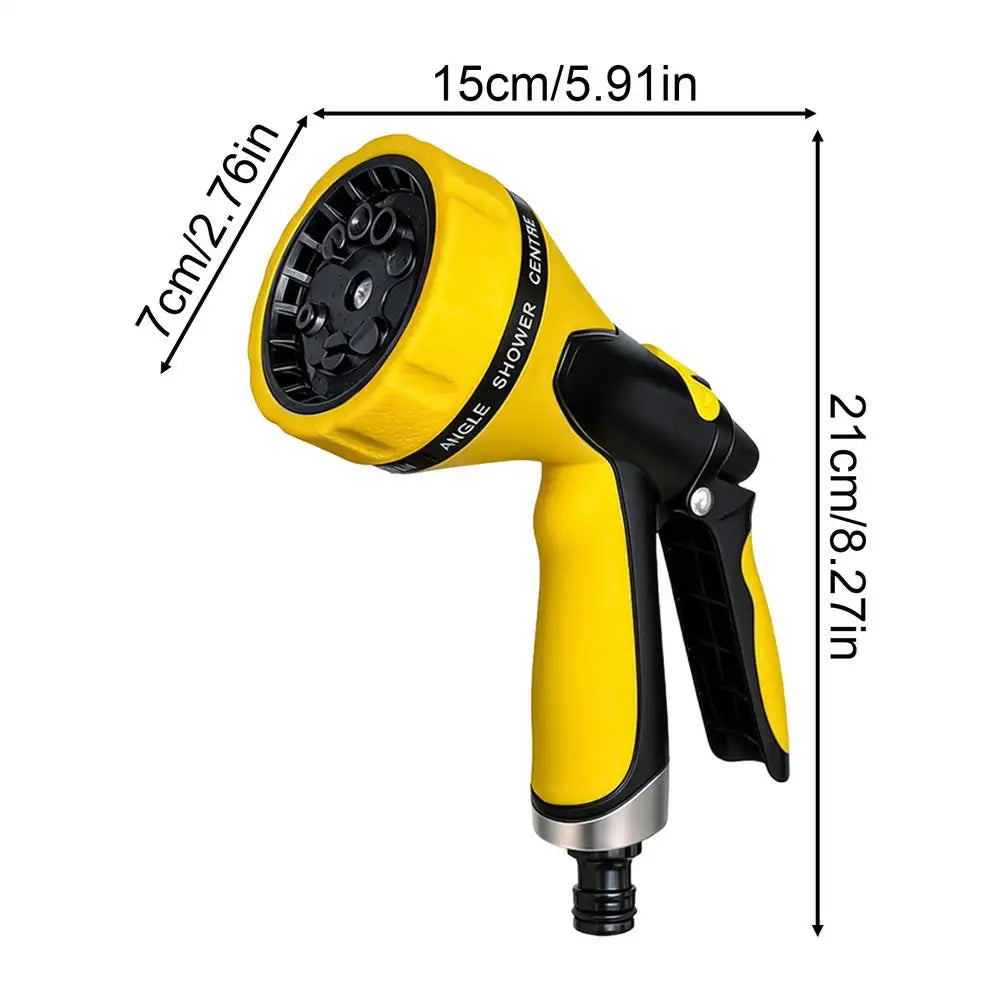 Garden Water Gun Sprinkler nozzle Adjustable Garden High-Pressure Car Washing Water Gun for Car Washing And Pet Cleaning Tools Oasis Select Yellow