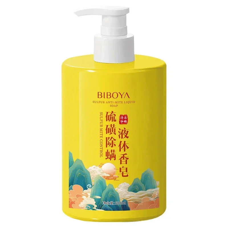 500ml Sulfur Mite Removal Liquid Soap Body Wash Cleaning Large Bottle Body Cleansers Shower gel Oasis Select
