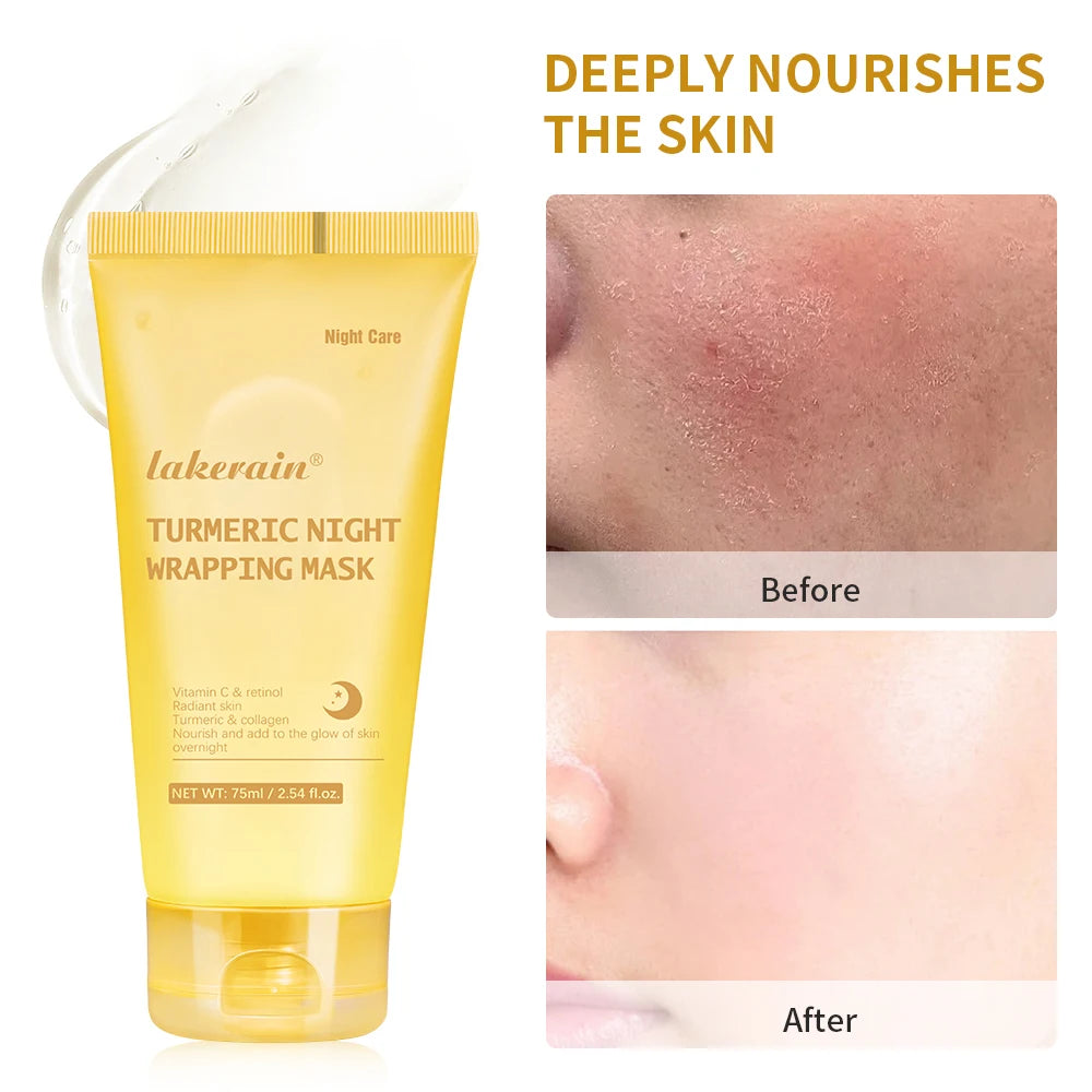 75ml Collagen Wrapping Mask Peel Off Mask & Brush Deep Hydration Moisturize Brightening Face Skin Facial Mask Skincare Oasis Select turmeric