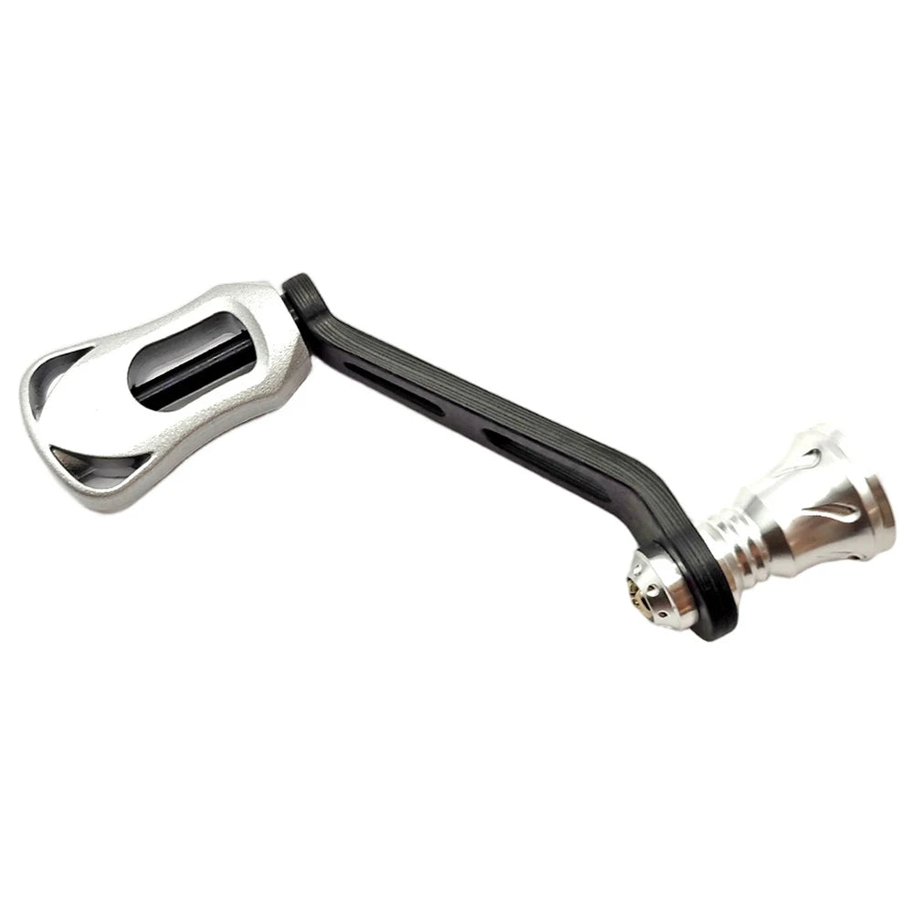 70MM Carbon Fiber Knob Single Handle For Daiwa For FUEGO Rocker Arm Handle Screw In Spinnings Reel Replacement Fishing Tools Oasis Select silvery
