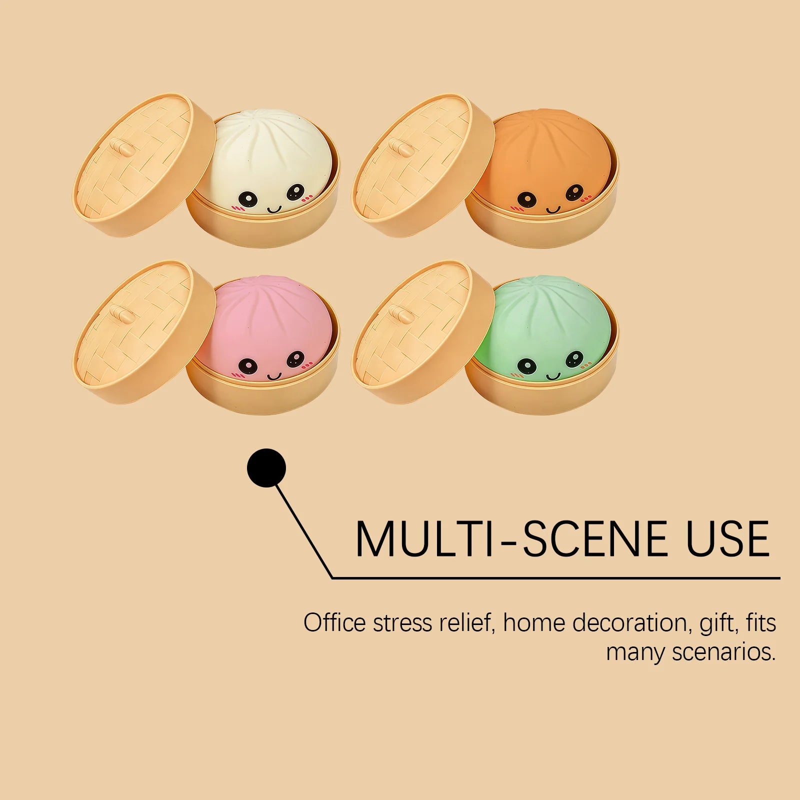 Dumpling Squishy Stress Ball – Colorful Decompression Toy Squishy Stress Toy Oasis Select