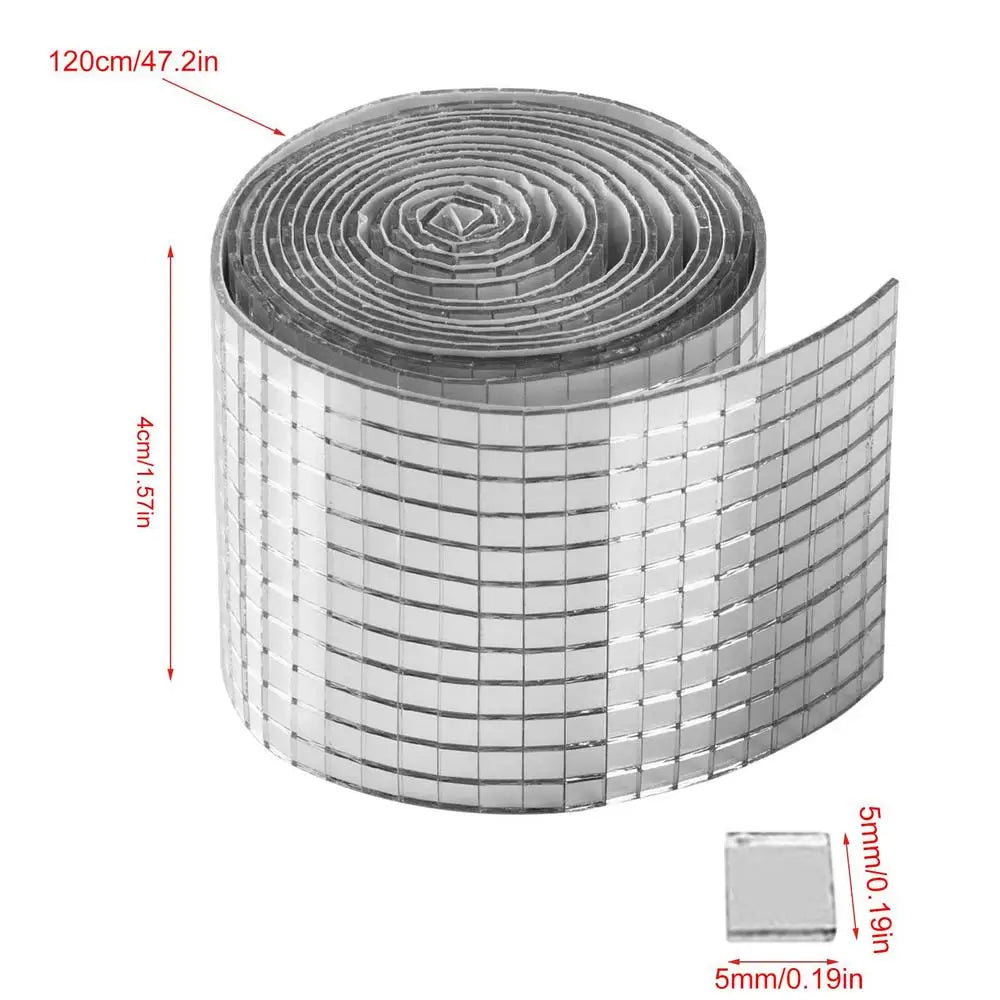 Disco Acrylic Crafts Stickers Disco Tiles Mirror Mosaic Tile Self-Adhesive Easy to Install Wall Tiles Heat Resistant Water Proof Oasis Select Silver