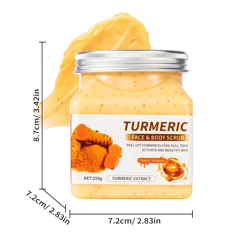 350g Body Exfoliating Scrub for Dead Skin and Keratosis Pilaris, Full-Body Deep Cleansing Coffee Scrub Oasis Select Turmeric 350g