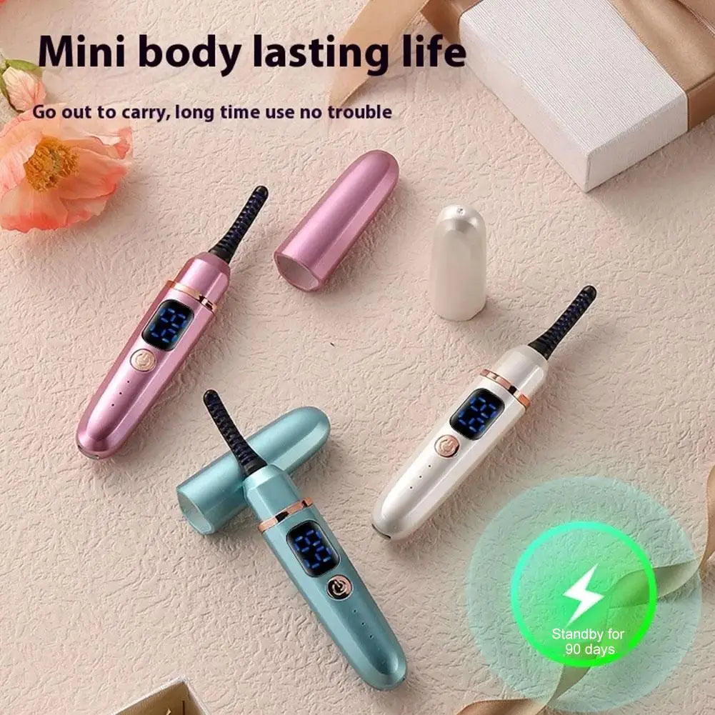 Portable Electric Eyelash Curler Heated Safety Eyelash Curle Mini Fast Heating Long Lasting Makeup Tool Oasis Select