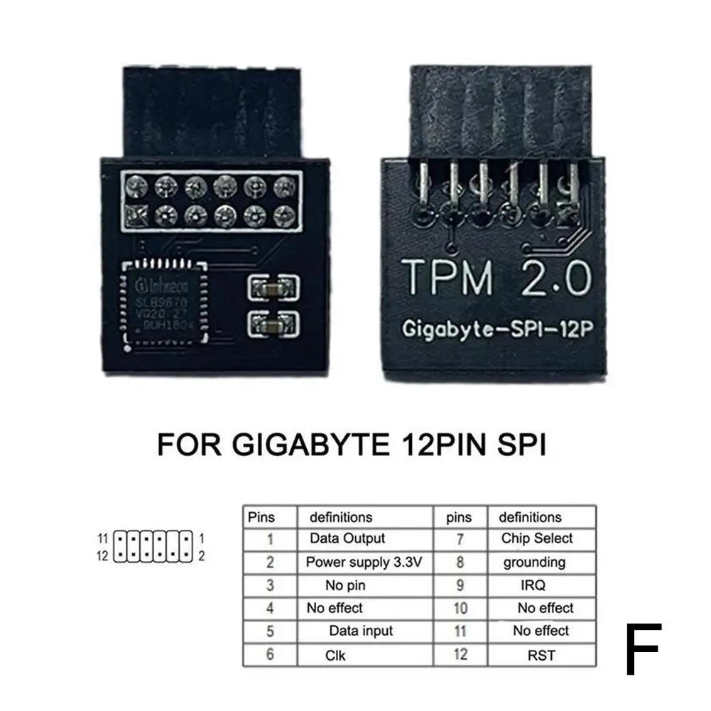 TPM 2.0 Security Module – 12/14/18/20-Pin Multi-Brand Motherboard