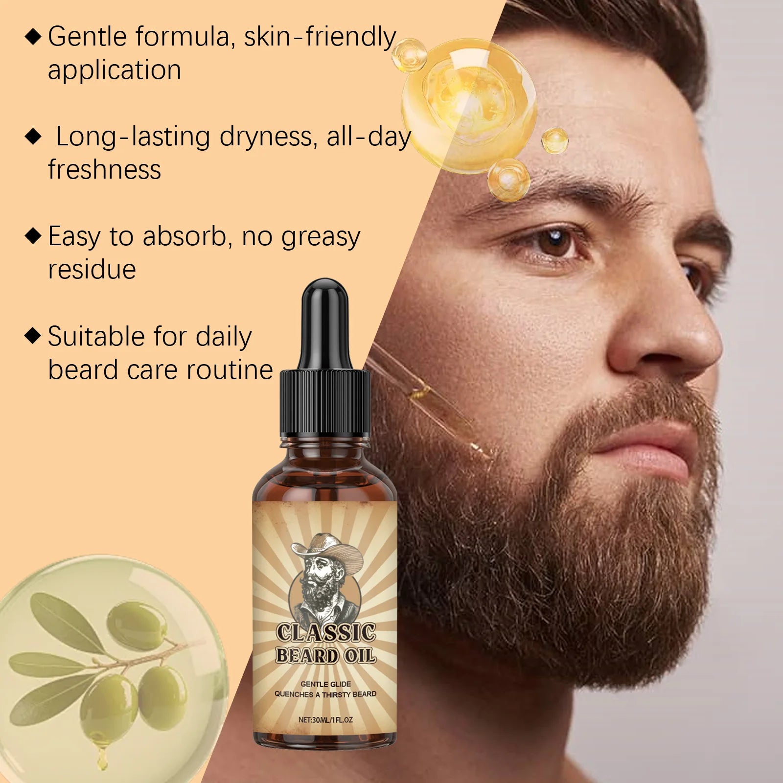 Men's Beard Oil – Argan & Mineral Oil Daily Moisturizer 30ml Beard Oil Oasis Select