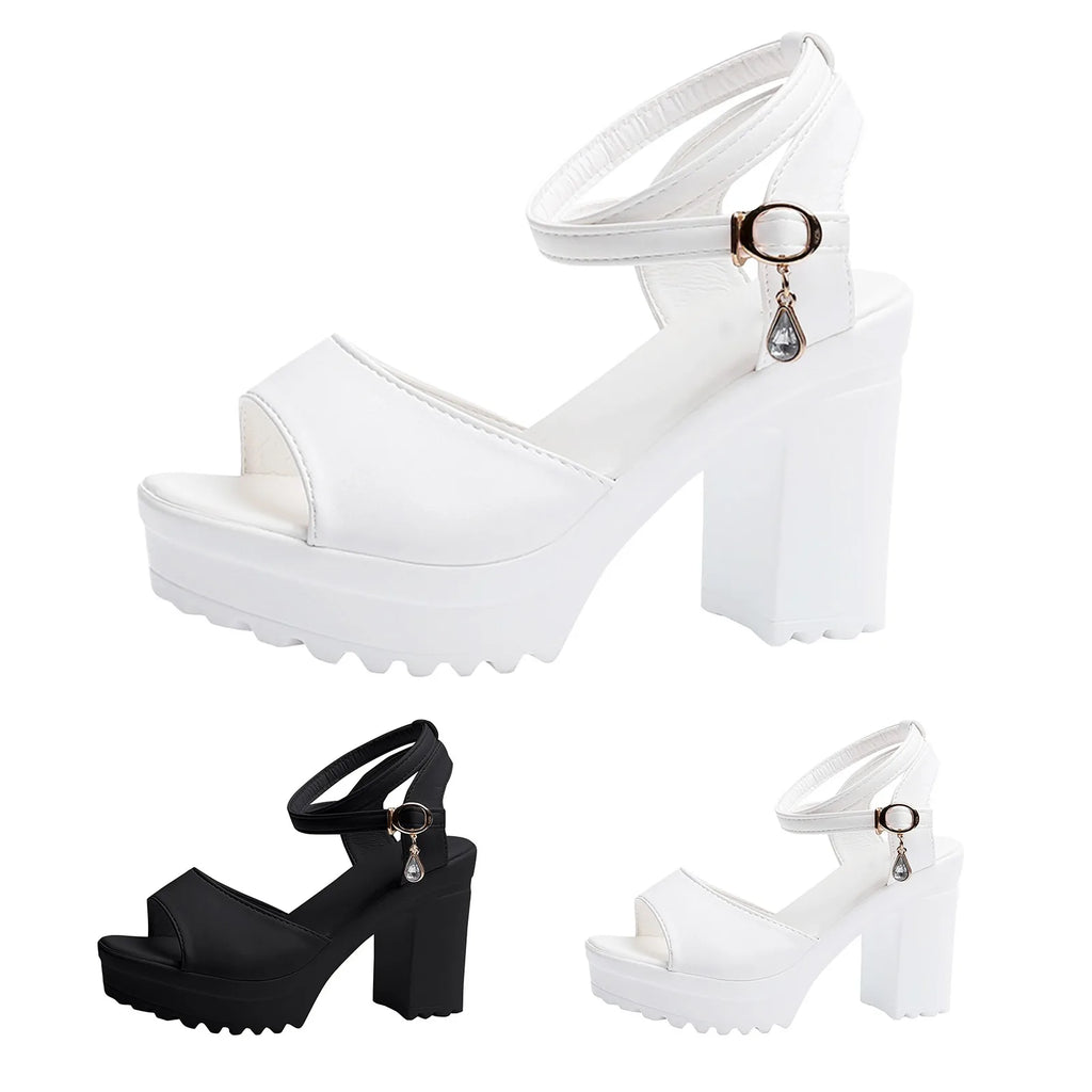 Women Fish Mouth Platform High Heels Wedges Buckle Slope Sandals Women Shoes Woman Platform High Heels Sandals High Heels Oasis Select