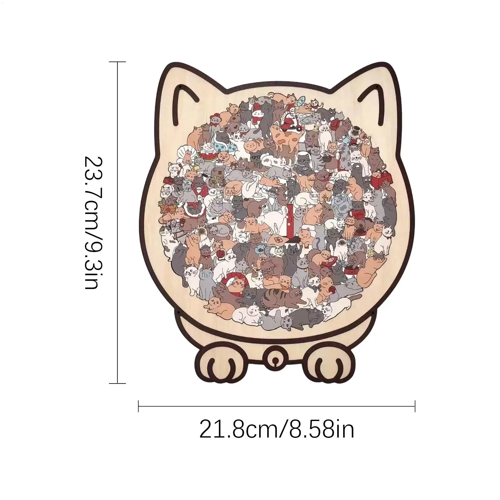 Wooden Cat Puzzle Precise Decor Kit 135 Pieces Wood Challenging Jigsaw Puzzles for Cat Lovers Home Shelf Family Friends Indoor Oasis Select