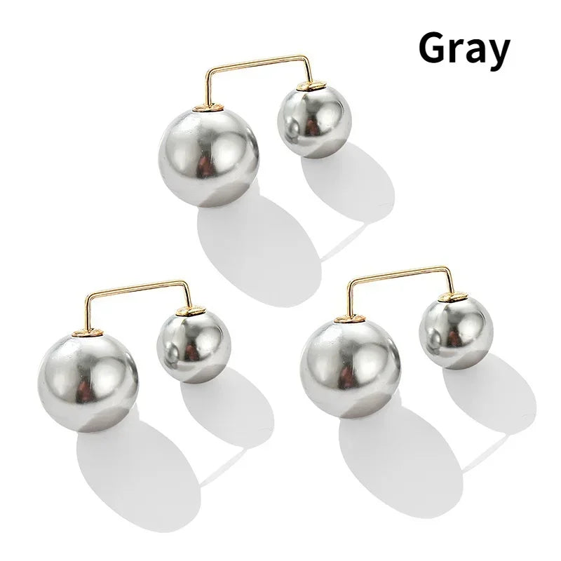3/12PCS Pearl Non-Slip Safety Pins Dress Brooch Decoration Dress Waist Fastening Pins Collar Adjustment Scarf Fashion Versatile Oasis Select 3pcs Grey