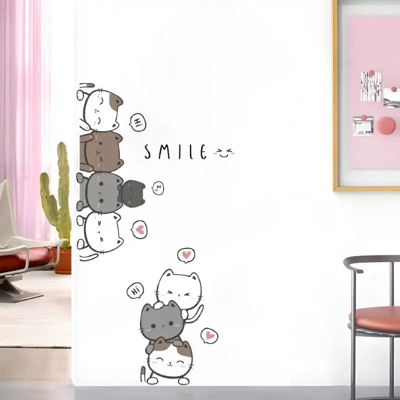 Cartoon Cat Wall Sticker PVC Decal – Kids Room & Home Décor