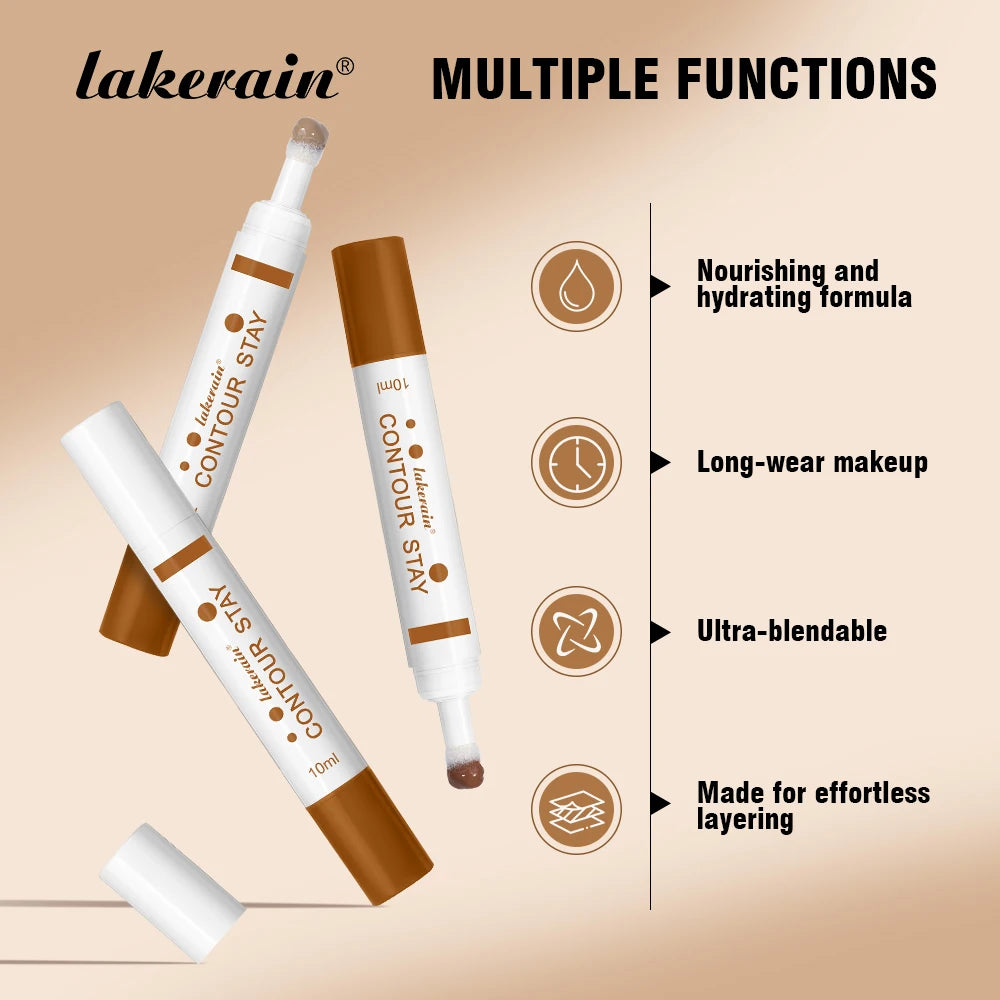 6-colors Moisturizing Liquid Contour Stay Cream Bronzer Waterproof Lightweight 3D Concealer Nourishing Face Contour Makeup Oasis Select