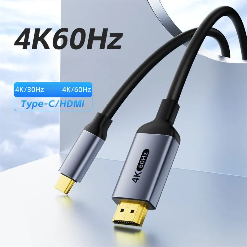 Type C to HDMI-Compatible HDTV Cable4K@30Hz 4K@60Hz USB C to HDMI Cable for Air iPad TV Converter MacBook USB-C HDMI Adapter Oasis Select