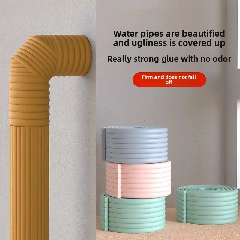 1-5pcs 2M Decorative Pipe Sleeve for Fire Sprinkler Sewage AC Heating Tubes Indoor Hide Ugly Utility Lines Creative Home Decor Oasis Select