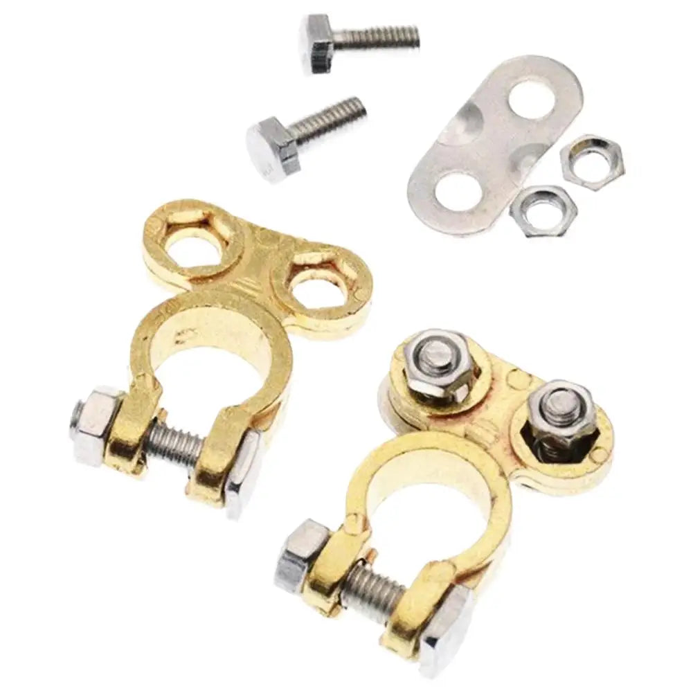 Brass Battery Terminal Connectors – Positive & Negative Pair